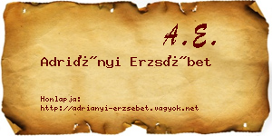 Adriányi Erzsébet névjegykártya
