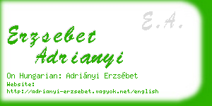 erzsebet adrianyi business card