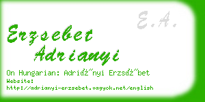 erzsebet adrianyi business card